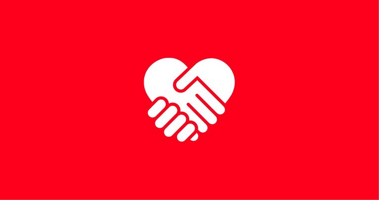 Grafik von zwei sich haltenden Händen, die ein Herz formen